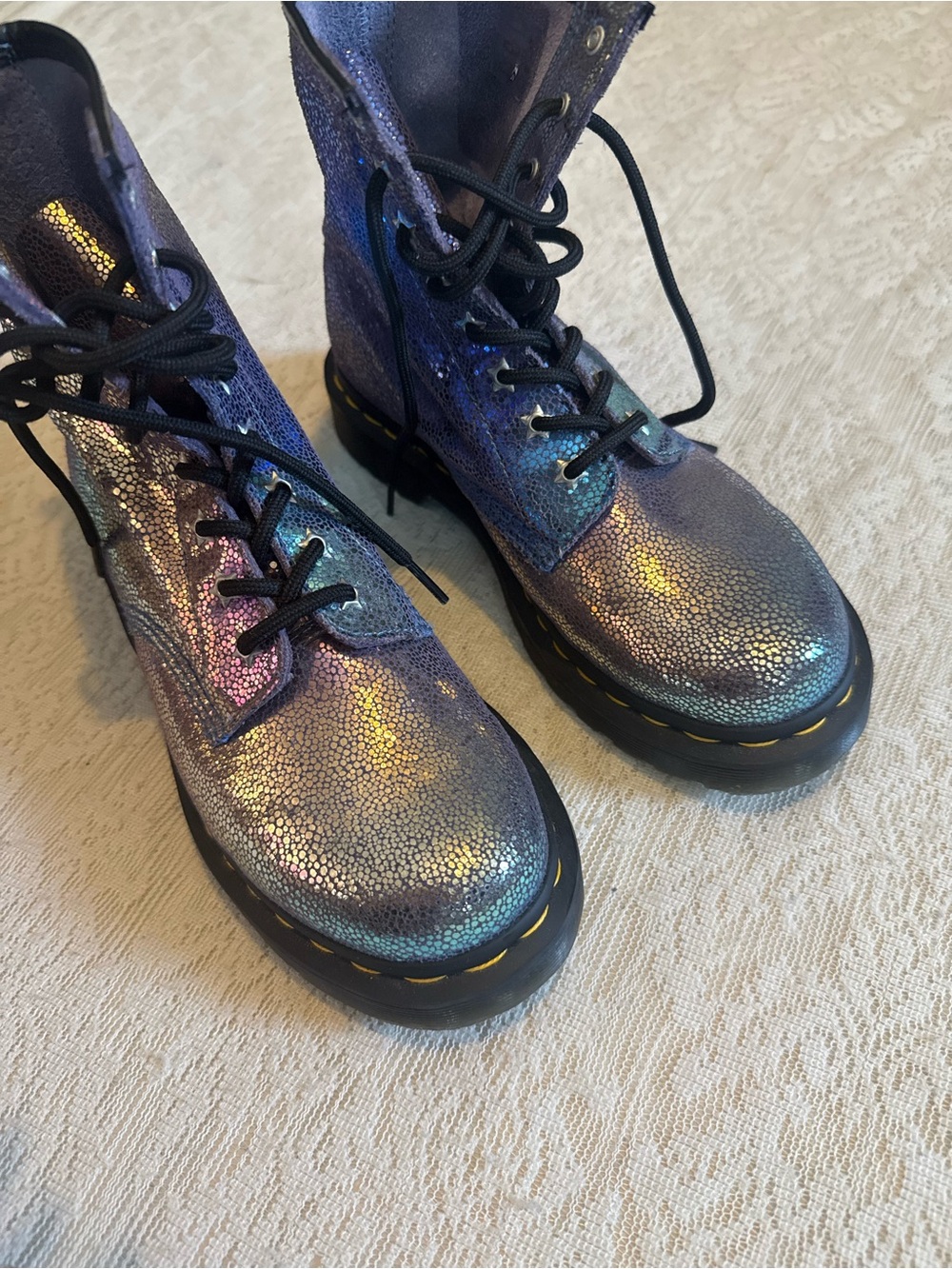 Dr Marten’s Rainbow Ray suede lace up boots - Picture 3 of 14